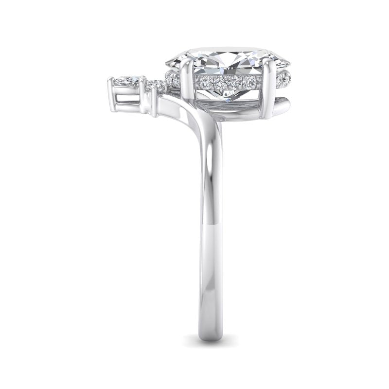 Radiant Tiered Sparkle Oval Lab Grown Diamond Center Engagement Ring