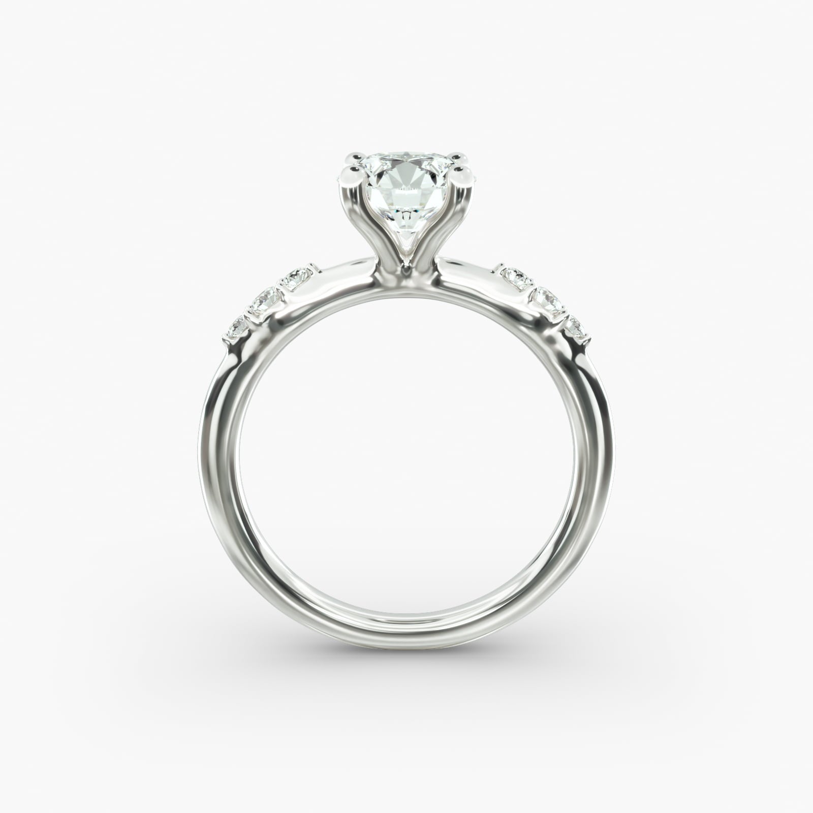 Graduated Sparkle Round Lab Grown Diamond Center Engagement Ring