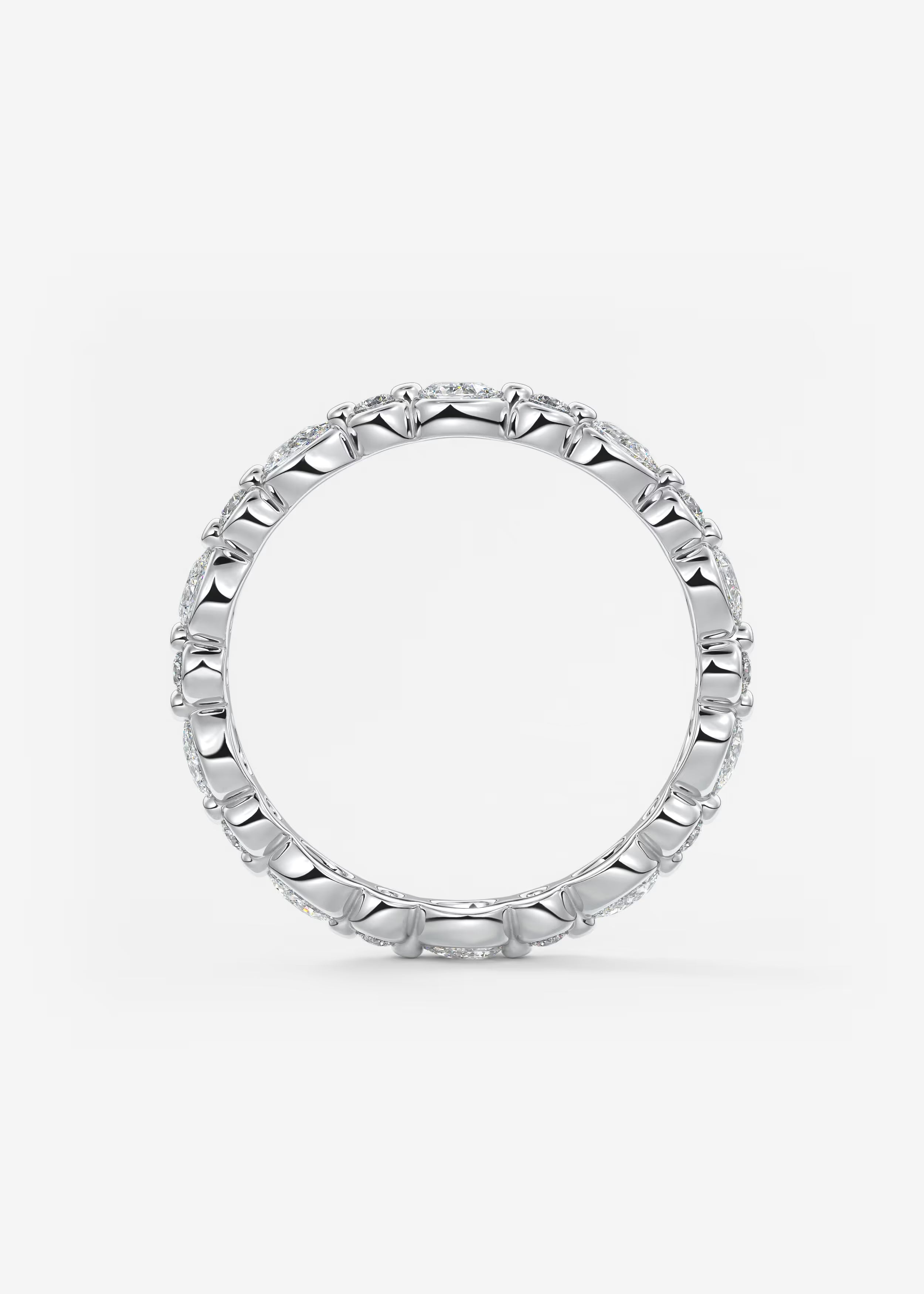 Gold Full Eternity Band with Alternating Round and Marquise Bezel‑Set Lab‑Grown Diamonds