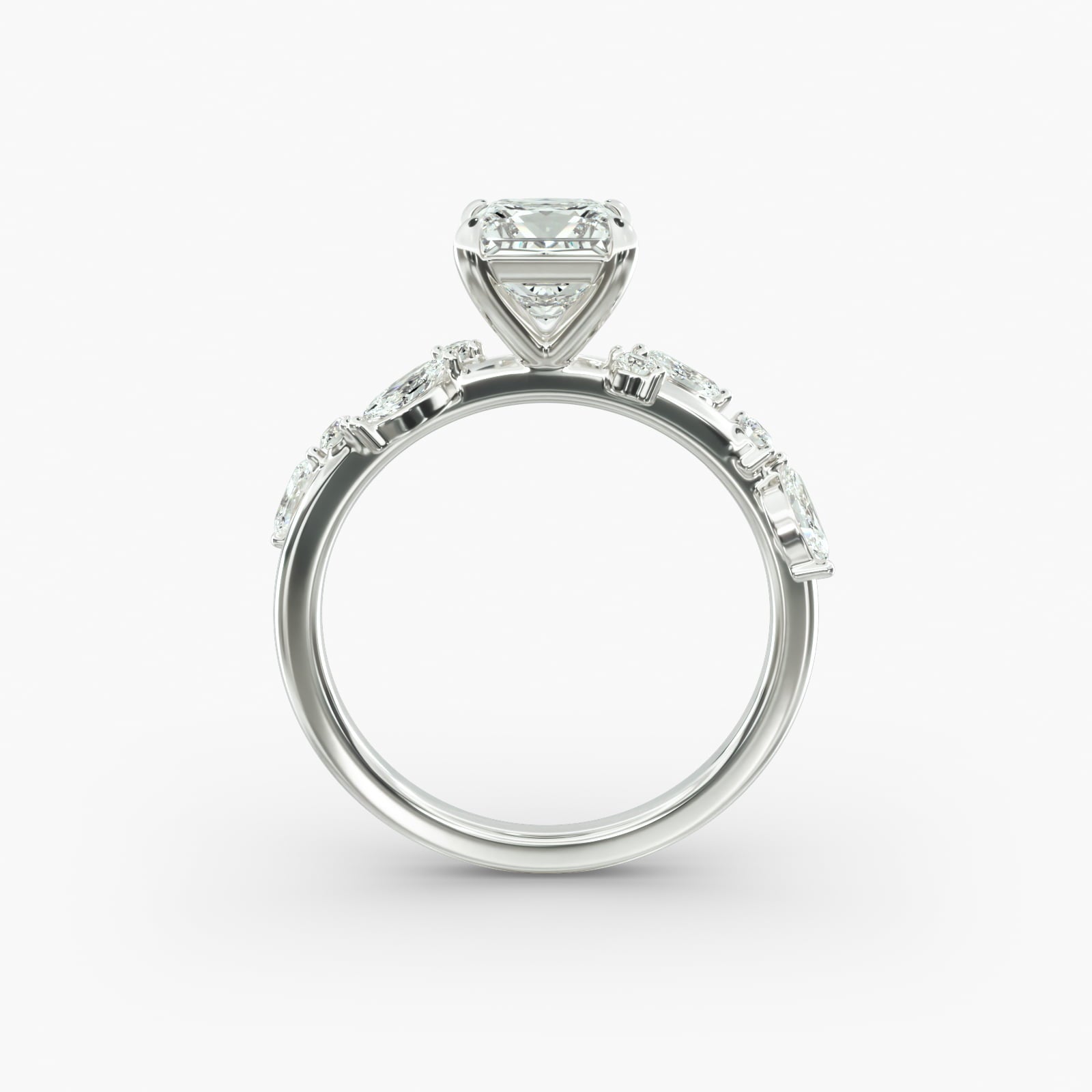 Symphony of Light Floral Princess Lab Grown Diamond Center Engagement Ring