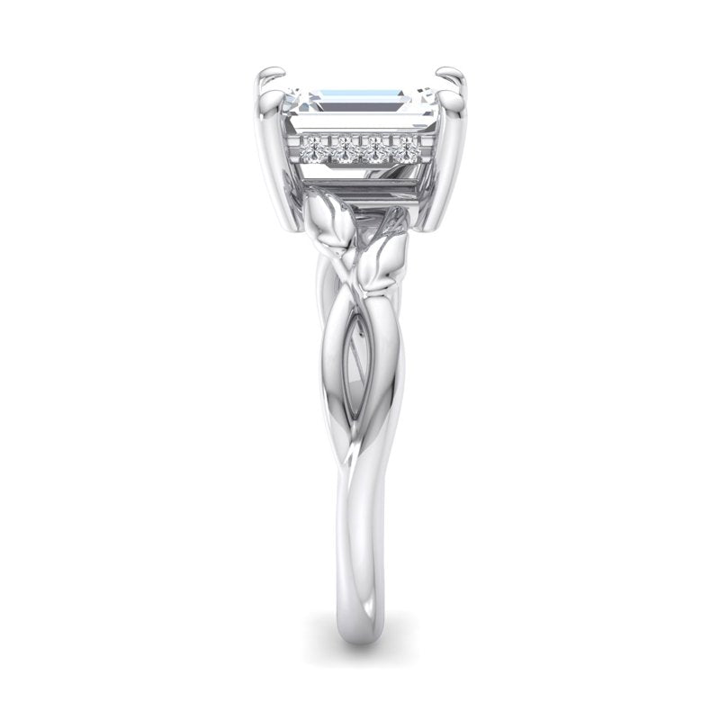 Nature-Inspired Emerald Lab Grown Diamond Center Engagement Ring
