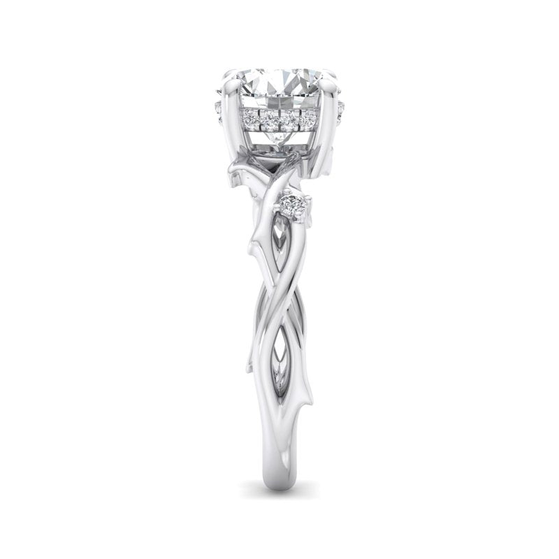 Intertwined Grace Round Lab Grown Diamond Center Engagement Ring