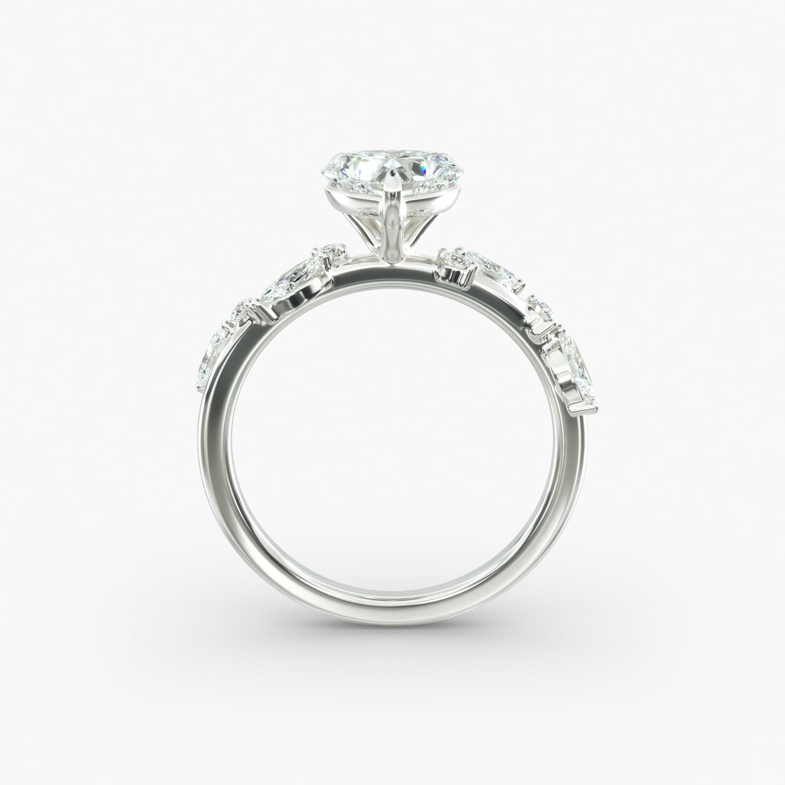 Symphony of Light Floral Heart Lab Grown Diamond Center Engagement Ring