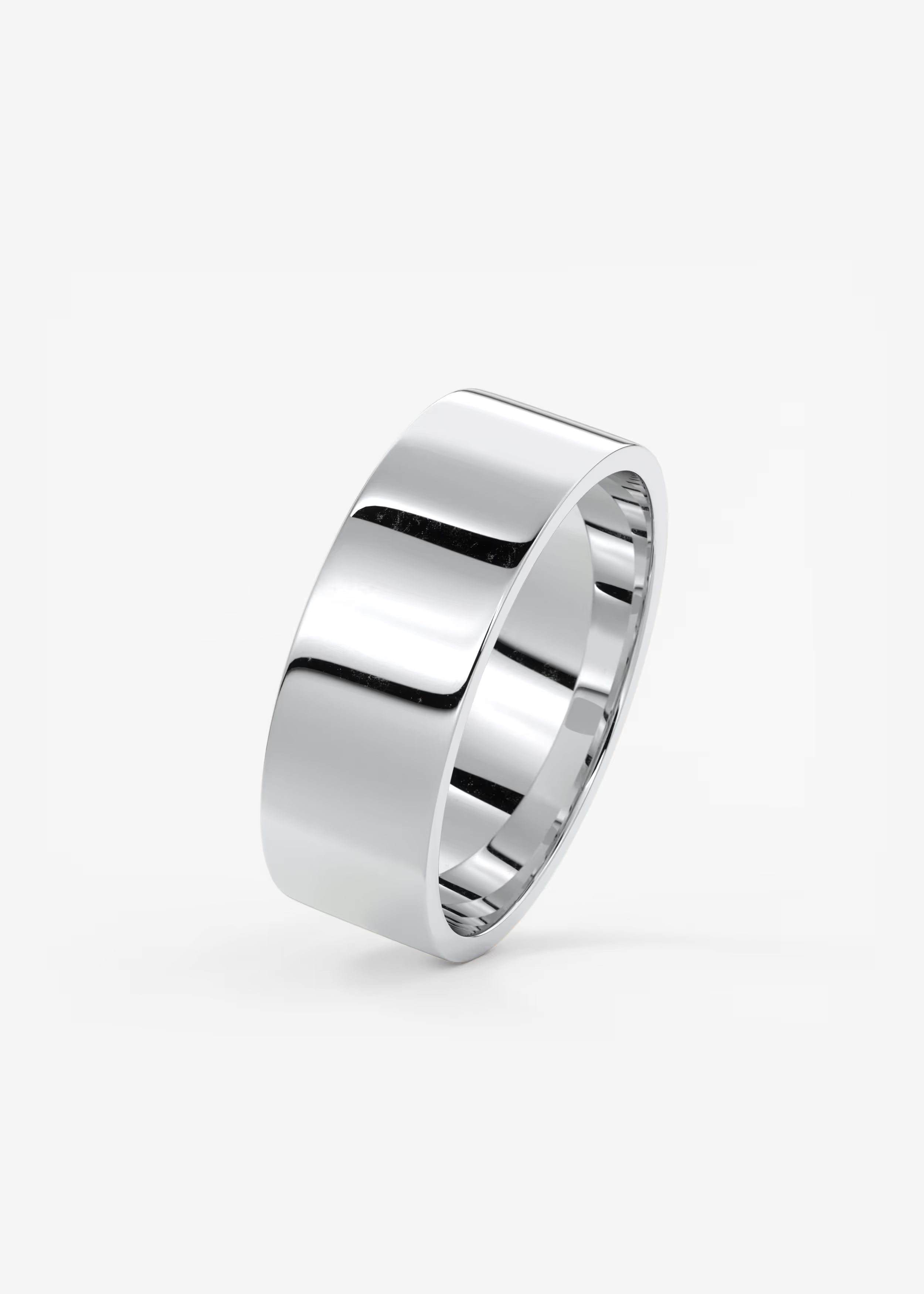 Polished Wide Gold Band in Solid Metal