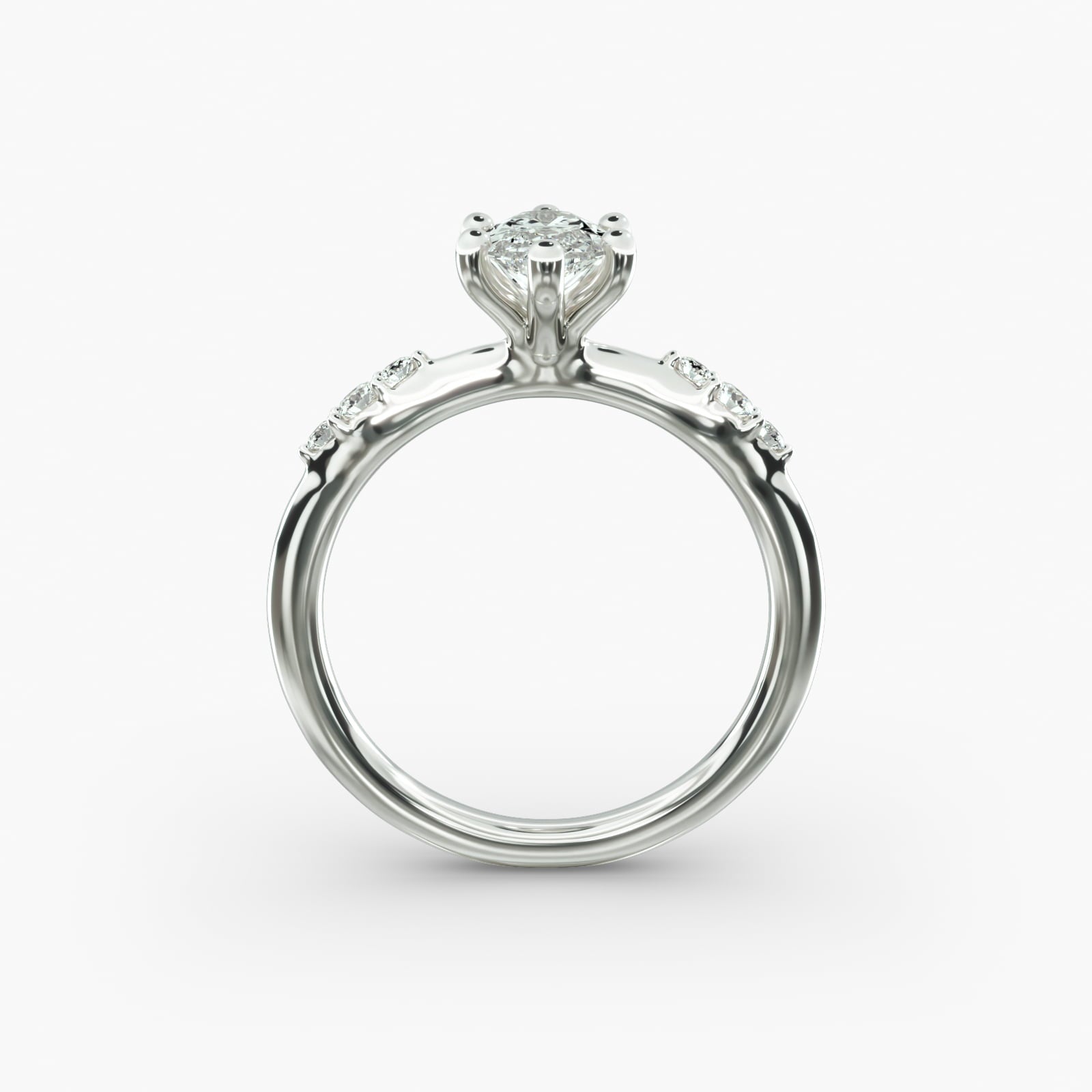 Graduated Sparkle Marquise Lab Grown Diamond Center Engagement Ring
