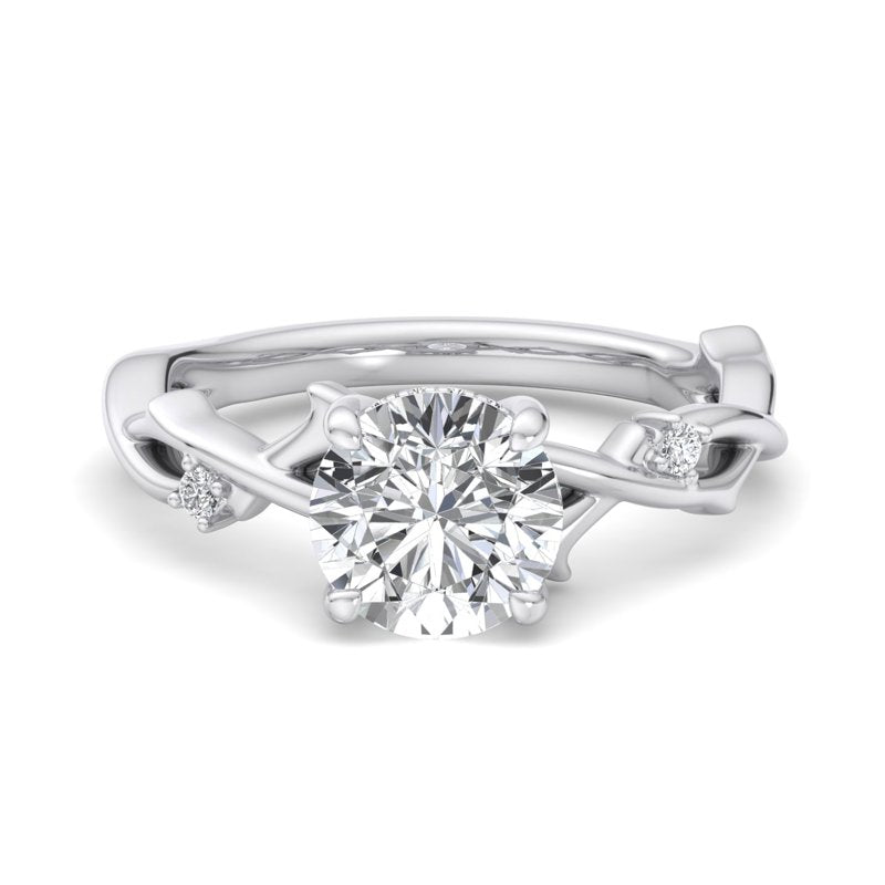 Intertwined Grace Round Lab Grown Diamond Center Engagement Ring