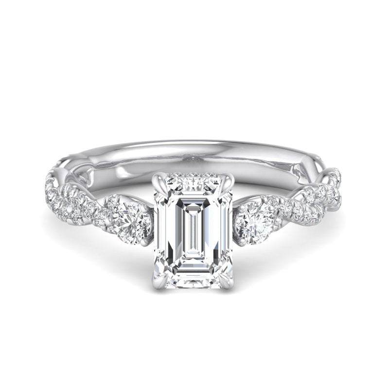 Emerald Lab Grown Diamond Center Engagement Ring