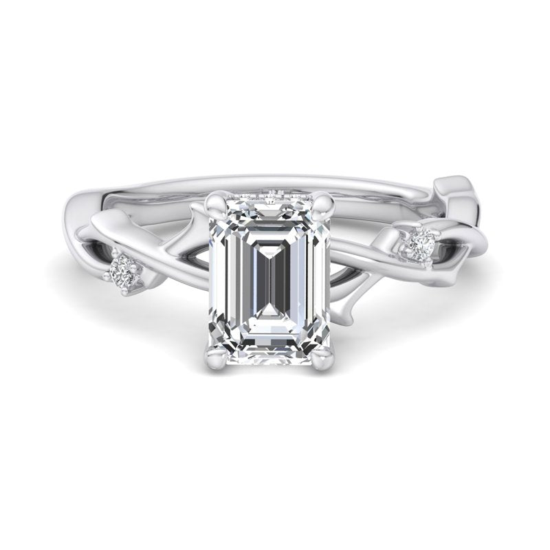 Intertwined Grace Emerald Lab Grown Diamond Center Engagement Ring