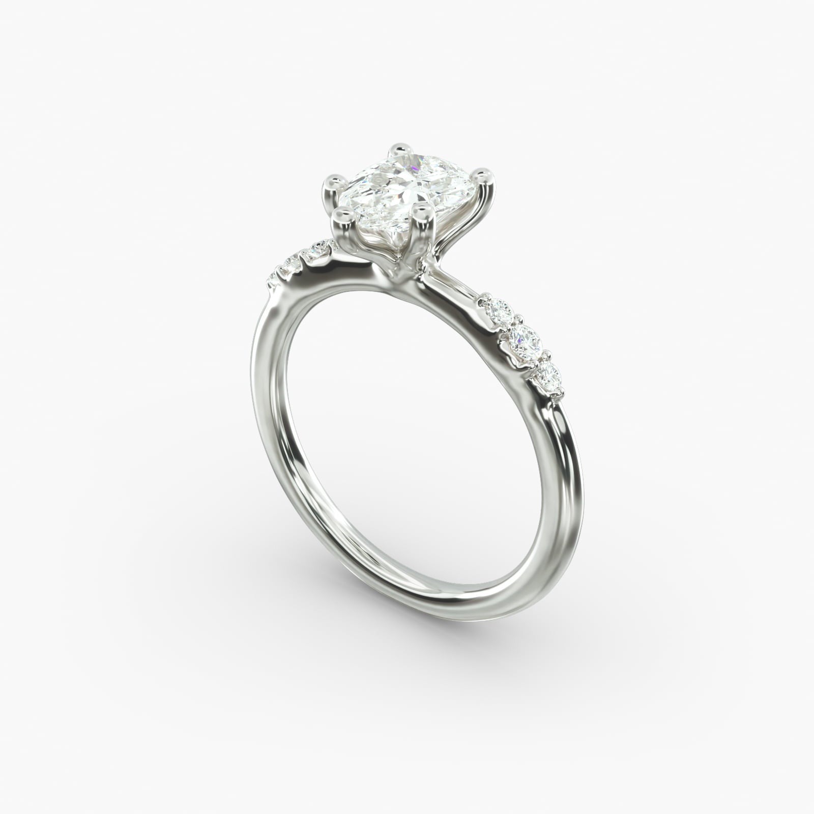 Graduated Sparkle Pear Lab Grown Diamond Center Engagement Ring