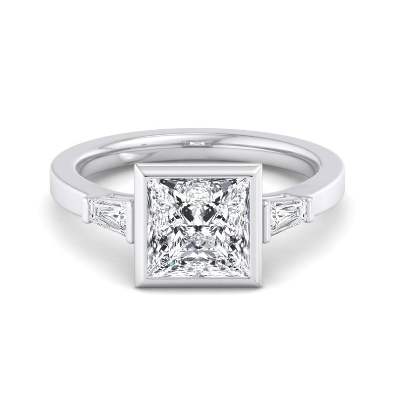 Timeless Bezel-Set Princess Lab Grown Diamond Center Engagement Ring