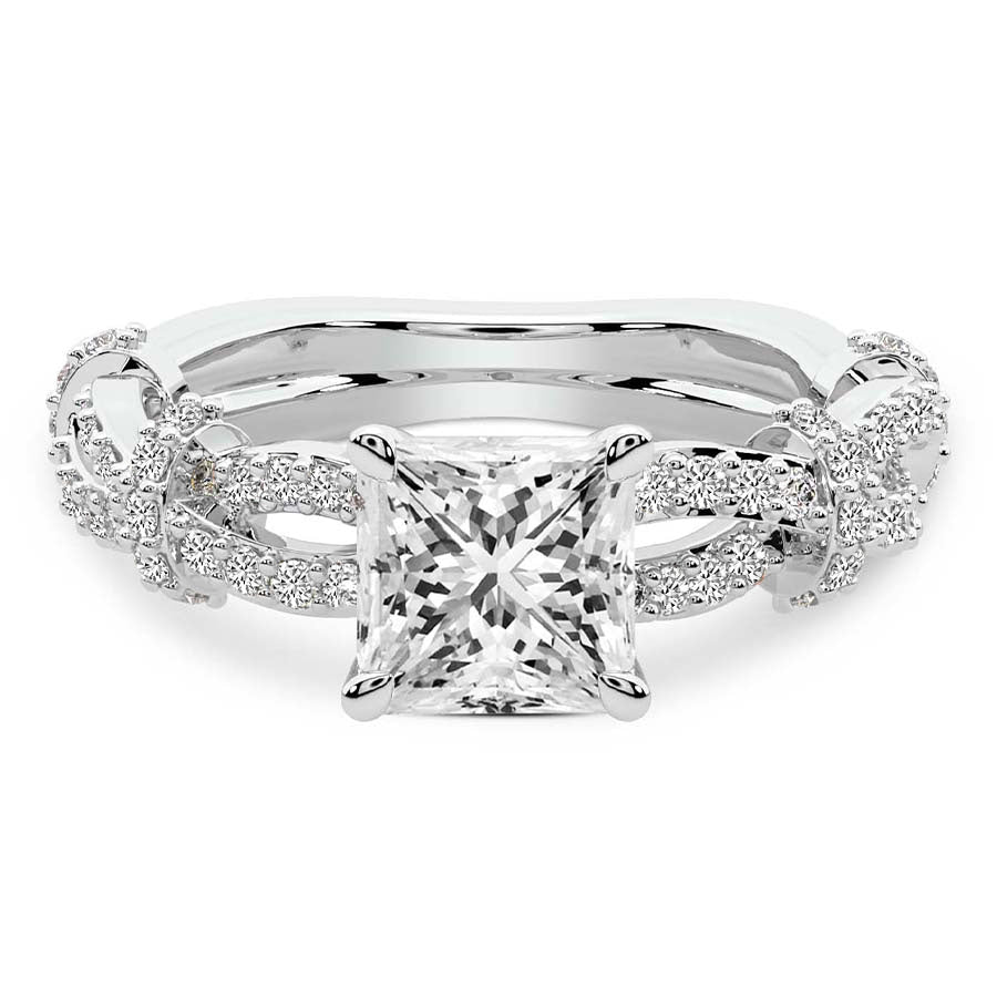 Twisted Brilliance Dual-Tone princess Lab Grown Diamond Center Engagement Ring