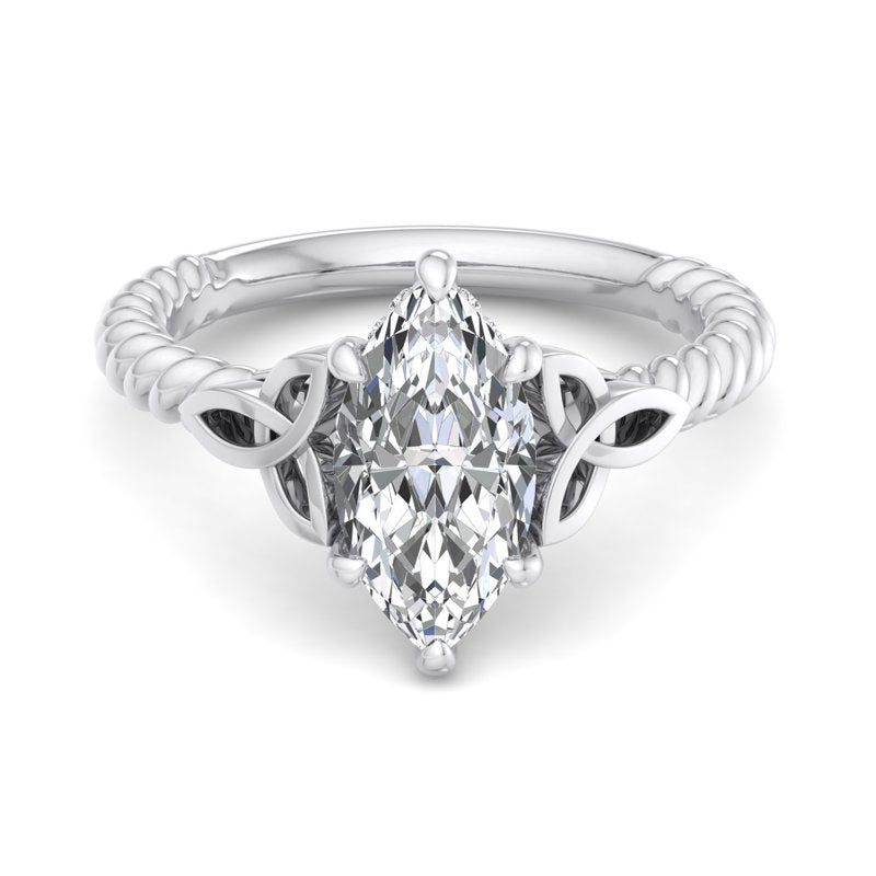 Twisted Vine Artisan Marquise Lab Grown Diamond Center Engagement Ring