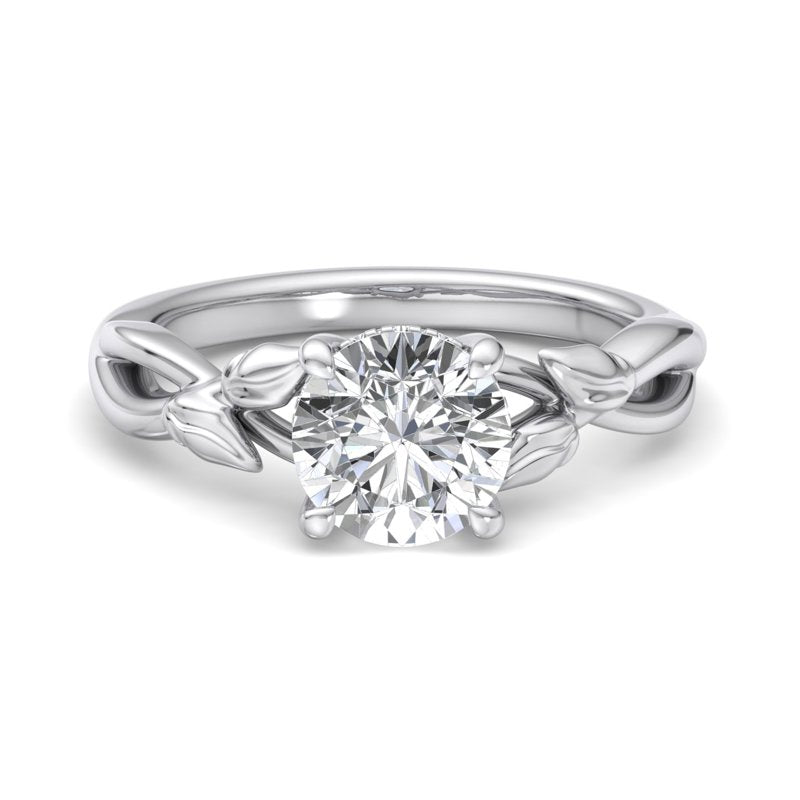 Nature-Inspired Round Lab Grown Diamond Center Engagement Ring