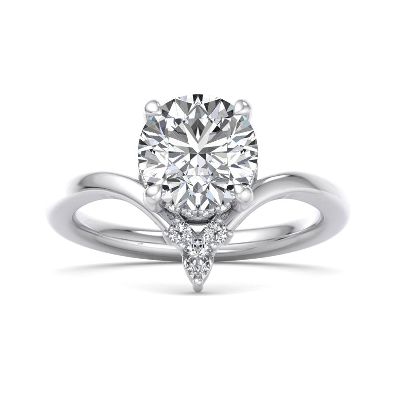 Radiant Tiered Sparkle Round Lab Grown Diamond Center Engagement Ring