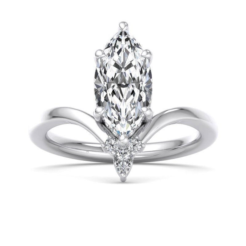 Radiant Tiered Sparkle Marquise Lab Grown Diamond Center Engagement Ring