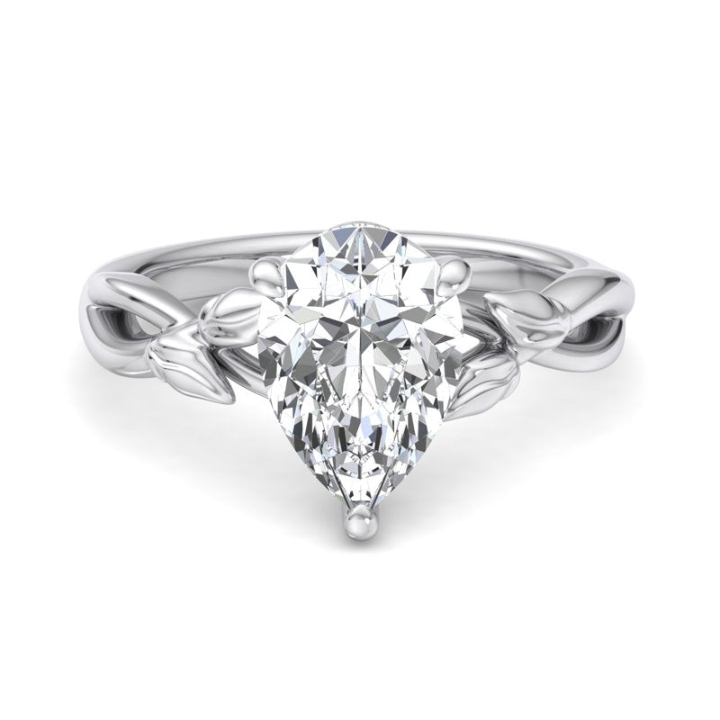 Nature-Inspired Pear Lab Grown Diamond Center Engagement Ring