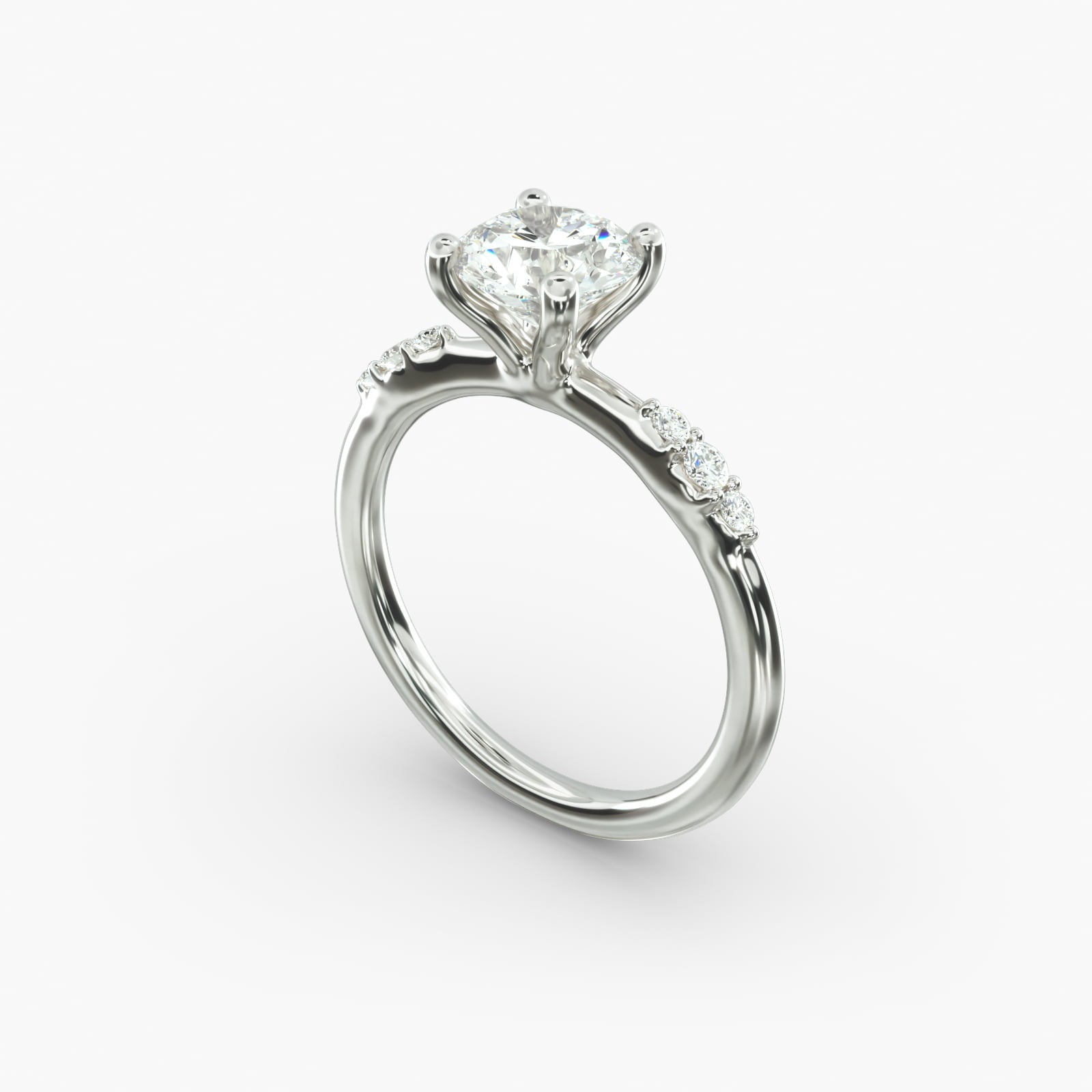 Graduated Sparkle Round Lab Grown Diamond Center Engagement Ring
