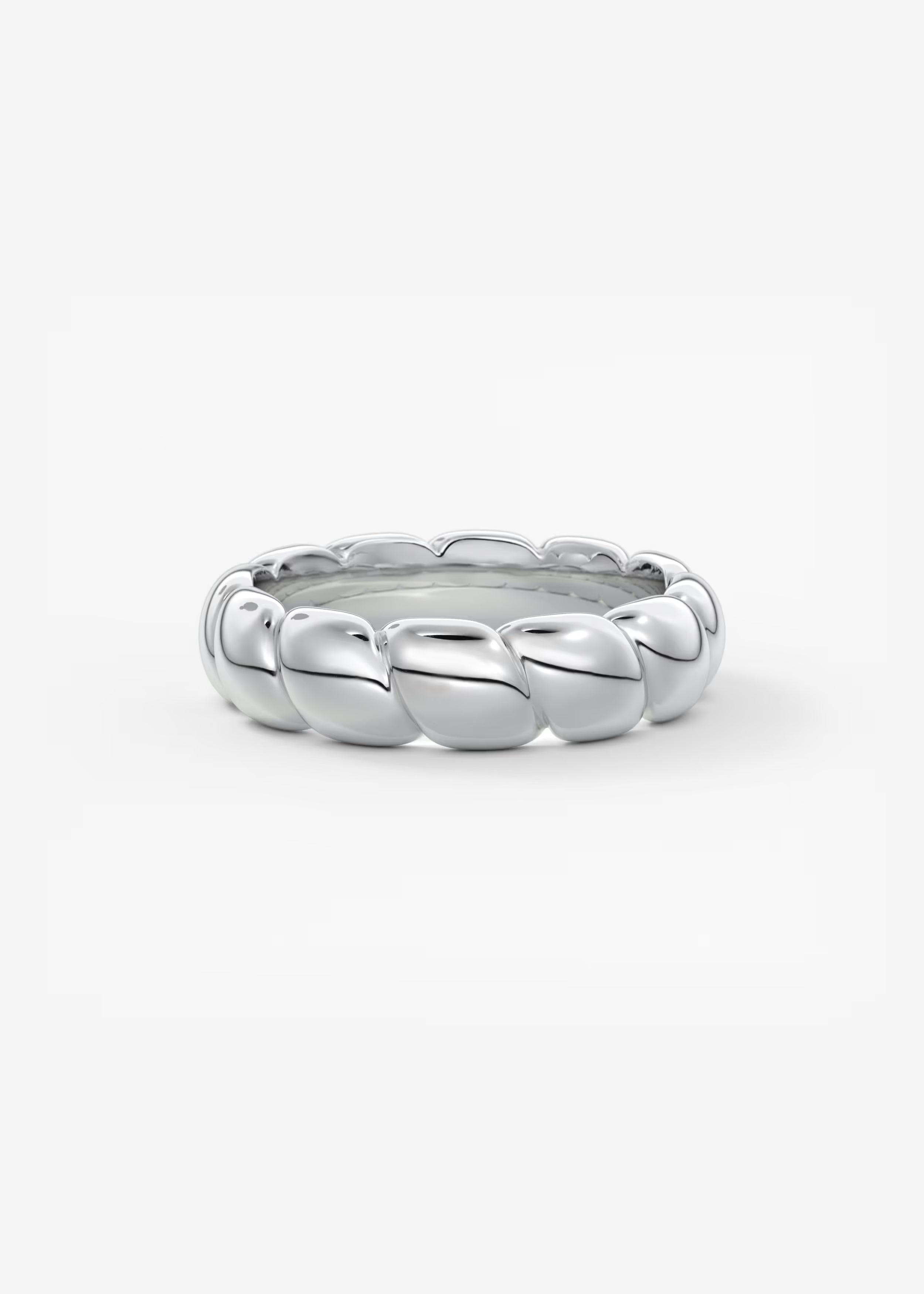 Gold Sculptural Band with Overlapping Leaf‑Inspired Design