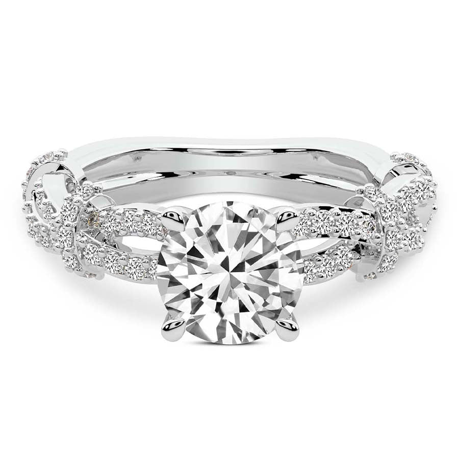 Twisted Brilliance Dual-Tone round Lab Grown Diamond Center Engagement Ring