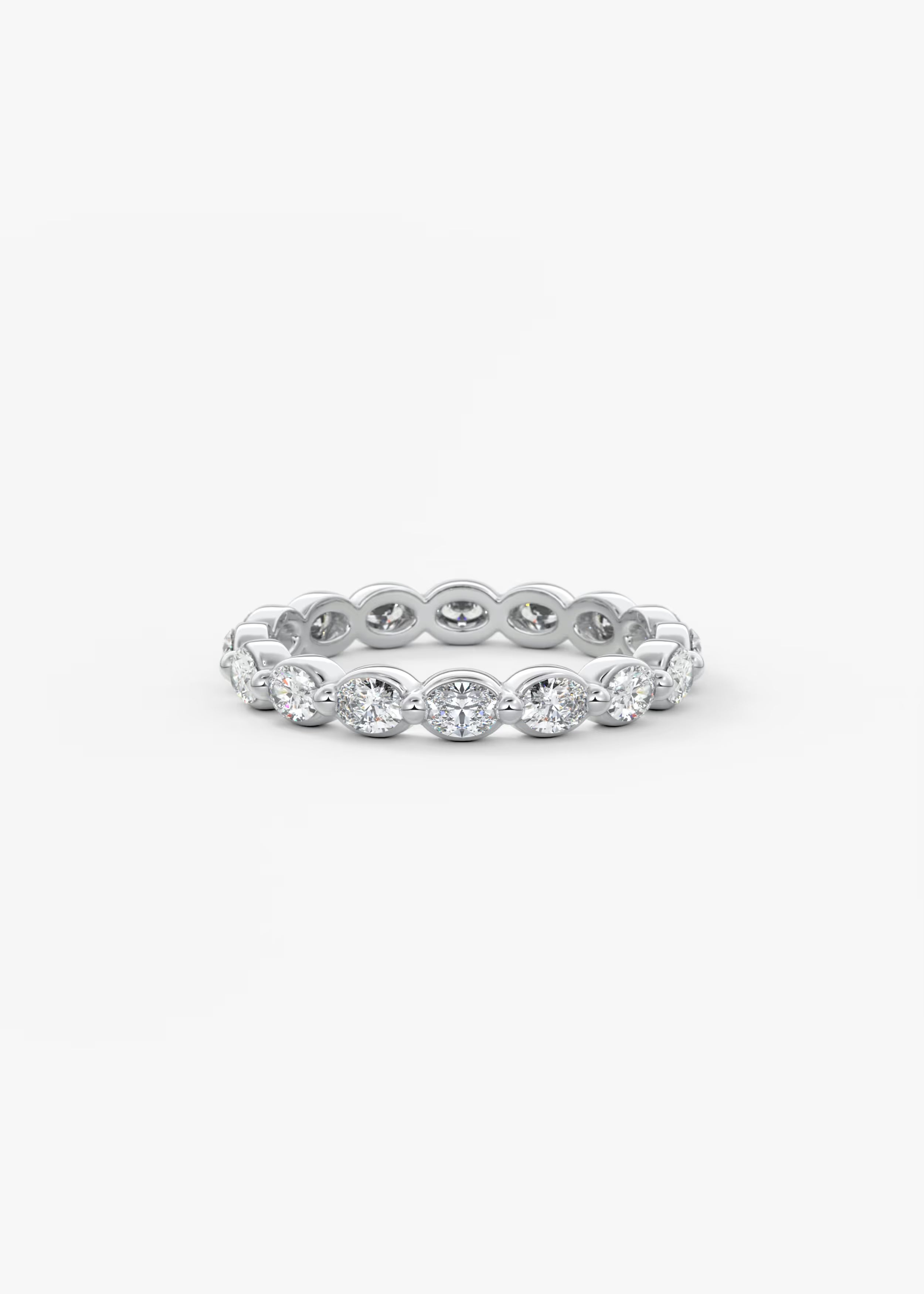 Gold Full Eternity Band with Oval Bezel‑Set Round Lab‑Grown Diamonds