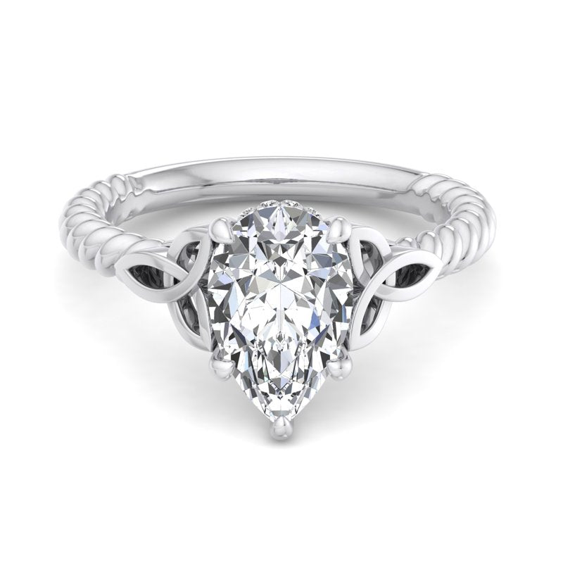 Twisted Vine Artisan Pear Lab Grown Diamond Center Engagement Ring