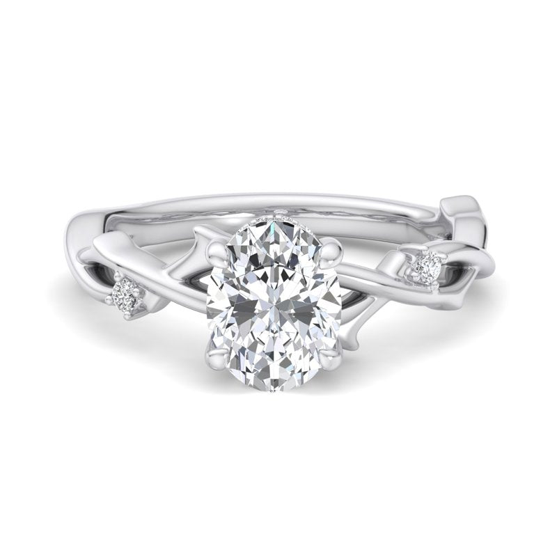 Intertwined Grace Oval Lab Grown Diamond Center Engagement Ring