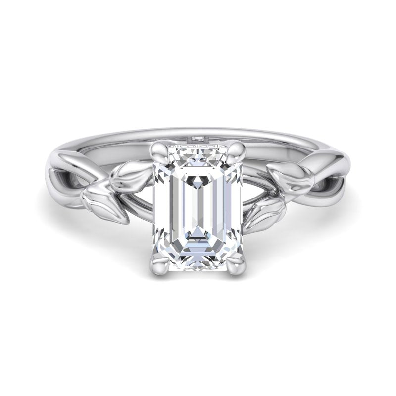 Nature-Inspired Emerald Lab Grown Diamond Center Engagement Ring