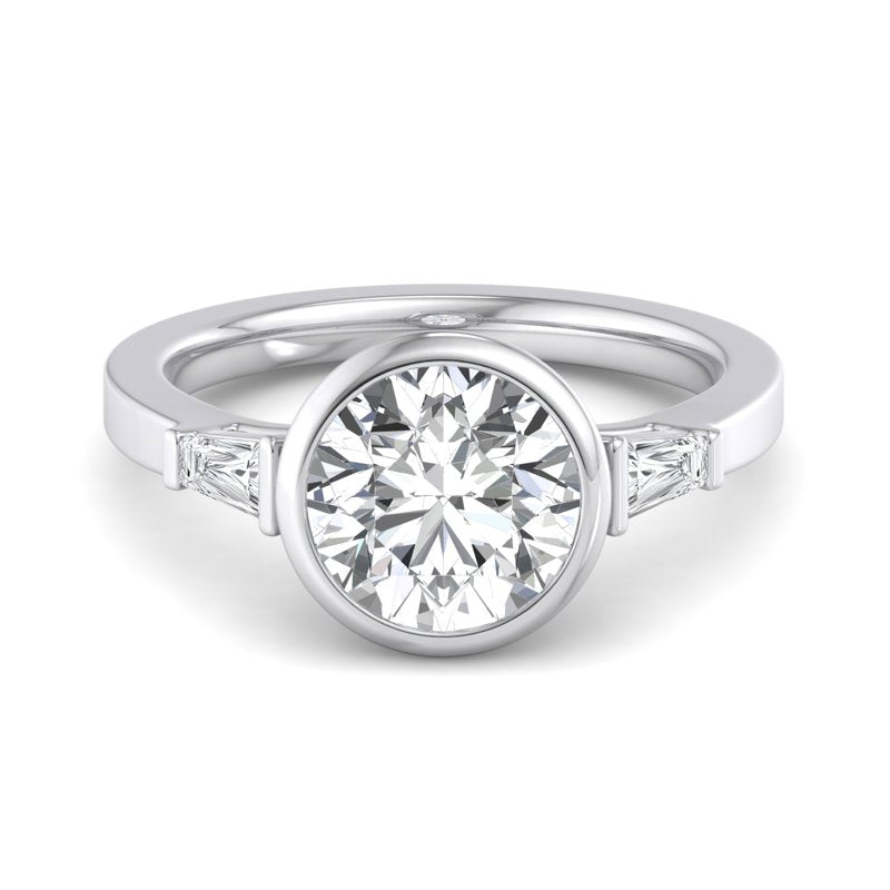 Timeless Bezel-Set Round Lab Grown Diamond Center Engagement Ring