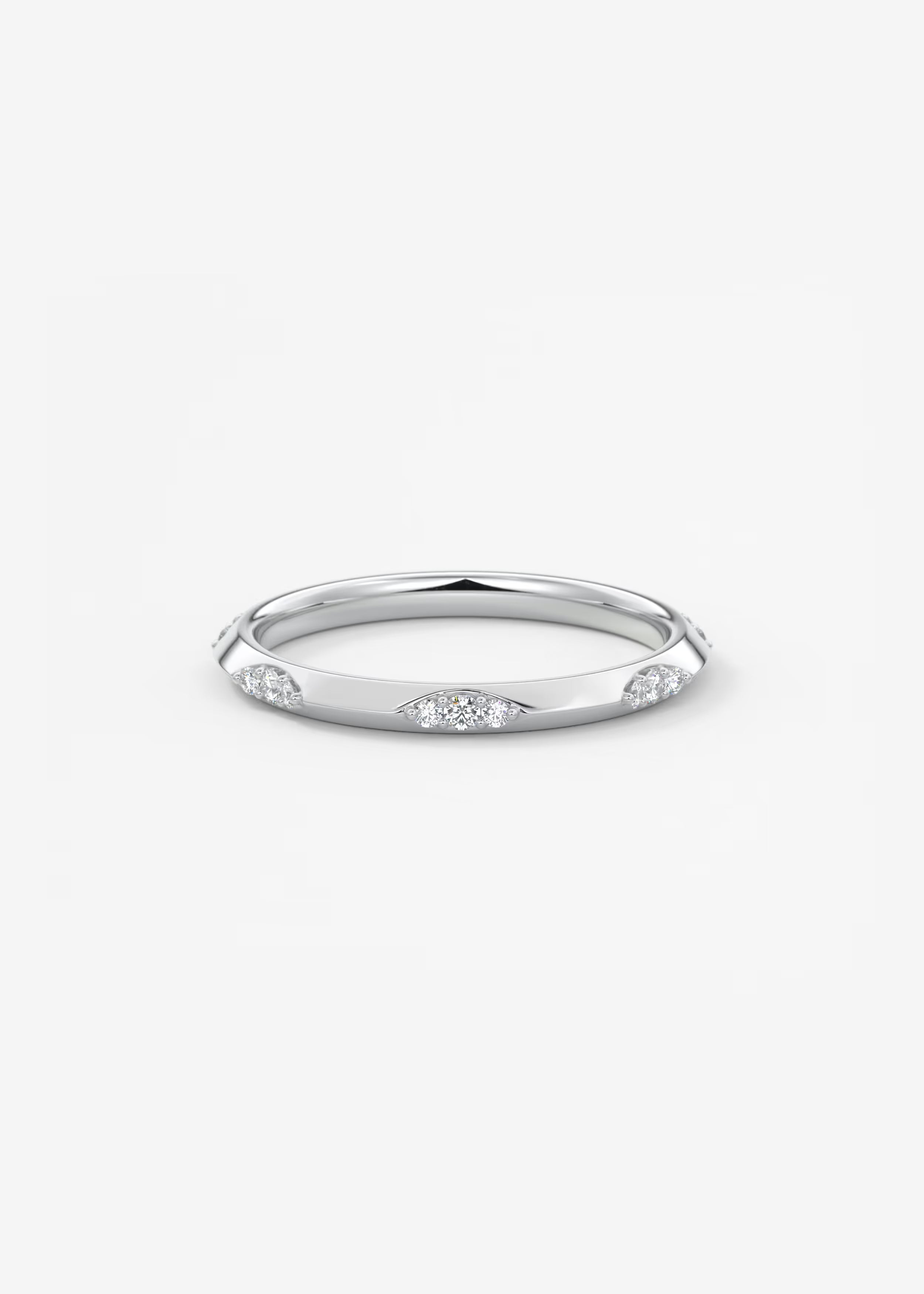 Gold Band with Marquise‑Set Lab Diamonds