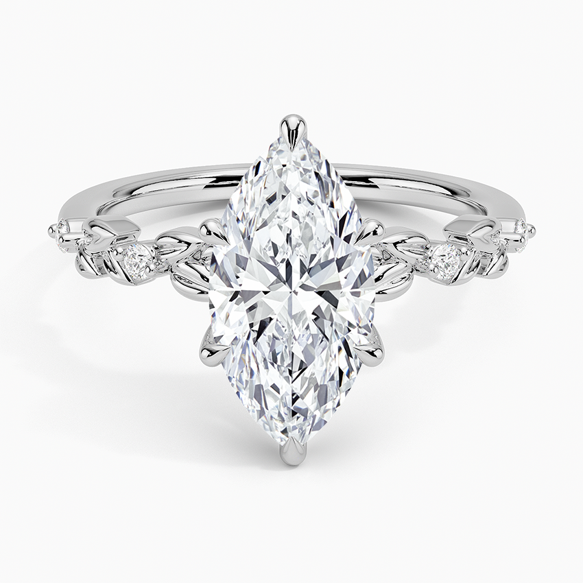 Vine Bloom Milgrain Marquise Lab Grown Diamond Center Engagement Ring