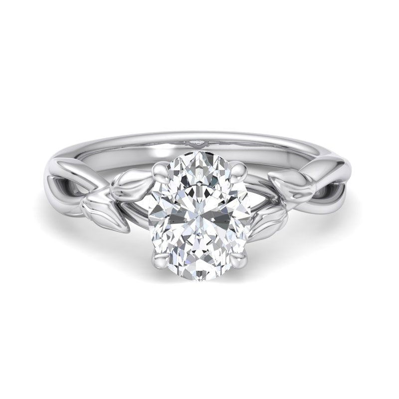 Nature-Inspired Oval Lab Grown Diamond Center Engagement Ring