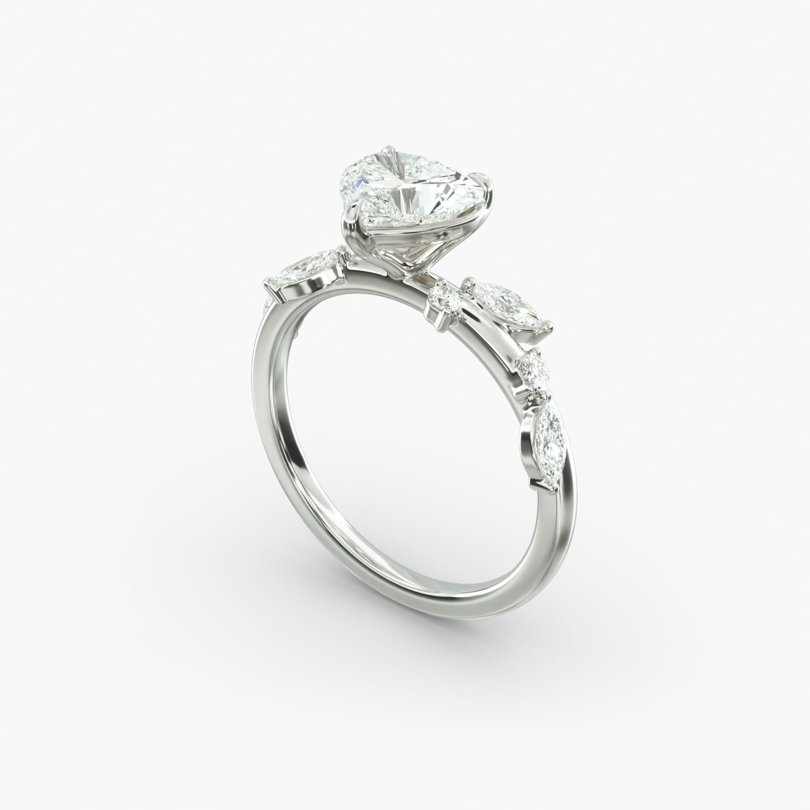 Symphony of Light Floral Heart Lab Grown Diamond Center Engagement Ring
