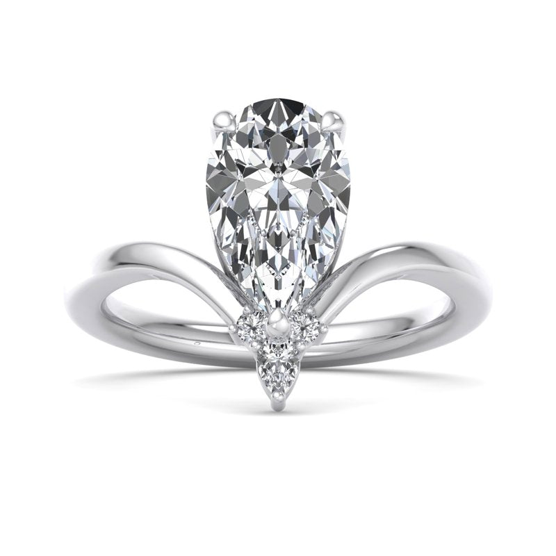 Radiant Tiered Sparkle Pear Lab Grown Diamond Center Engagement Ring
