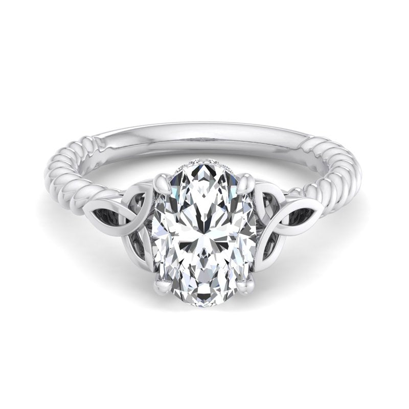 Twisted Vine Artisan Oval Lab Grown Diamond Center Engagement Ring