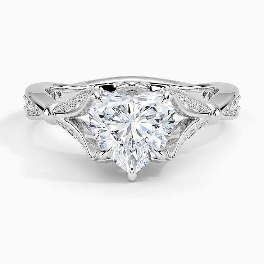 Leaf Embrace Split-Shank Heart Lab Grown Diamond Center Engagement Ring