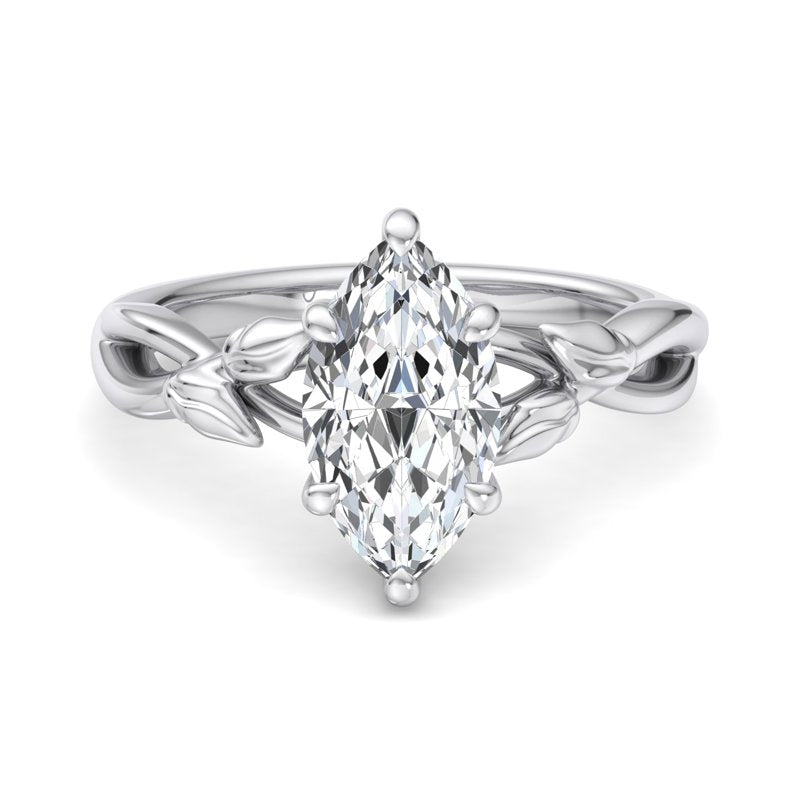 Nature-Inspired Marquise Lab Grown Diamond Center Engagement Ring