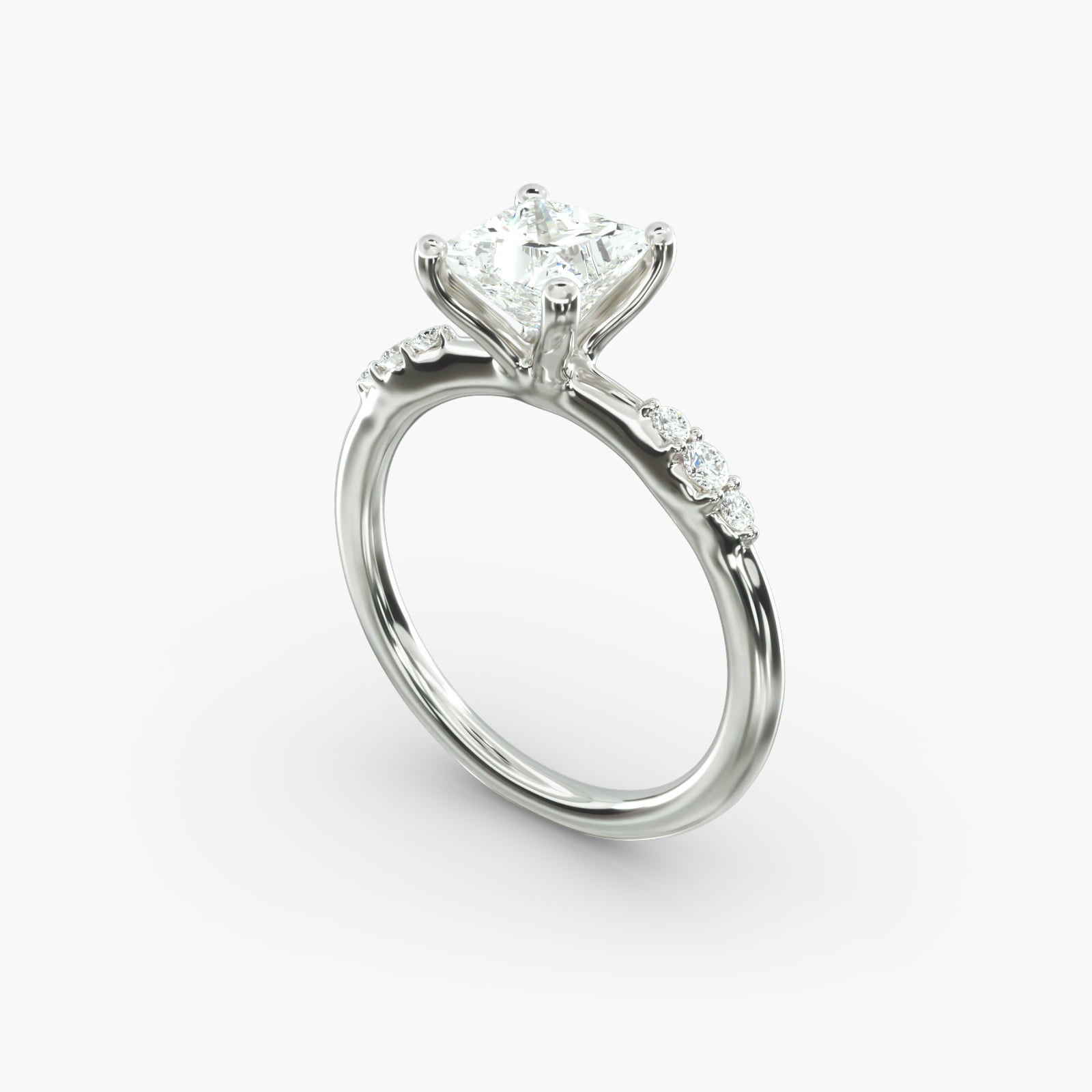 Graduated Sparkle Princess Lab Grown Diamond Center Engagement Ring