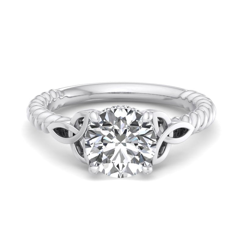 Twisted Vine Artisan Round Lab Grown Diamond Center Engagement Ring