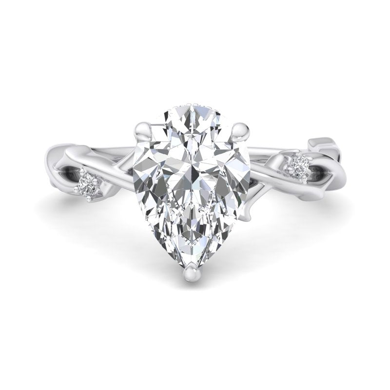 Intertwined Grace Pear Lab Grown Diamond Center Engagement Ring