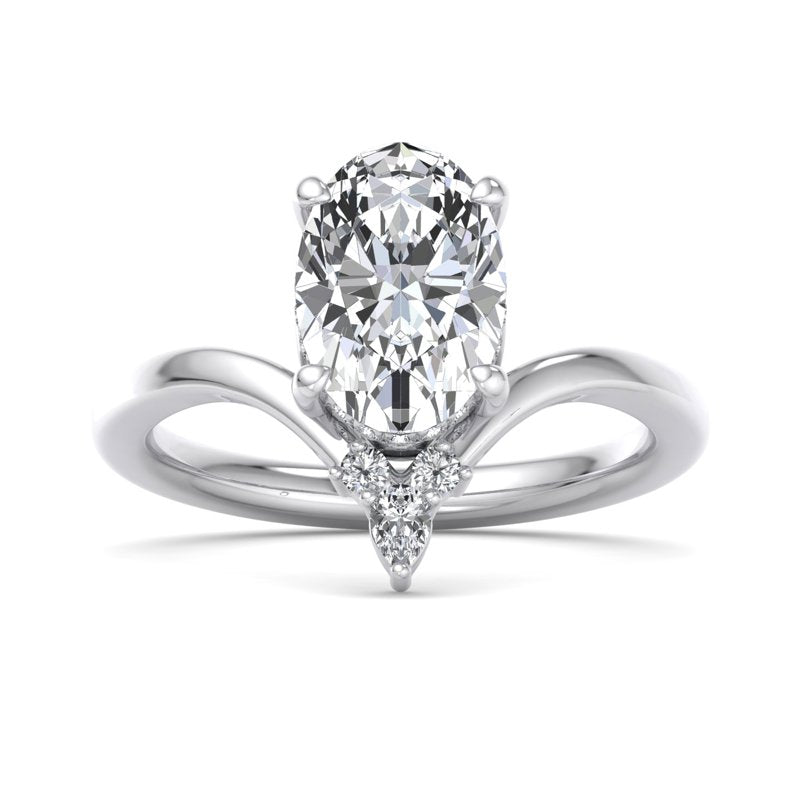 Radiant Tiered Sparkle Oval Lab Grown Diamond Center Engagement Ring
