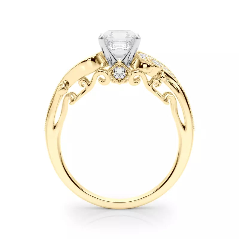 Vintage Inspired Asscher Engagement Ring