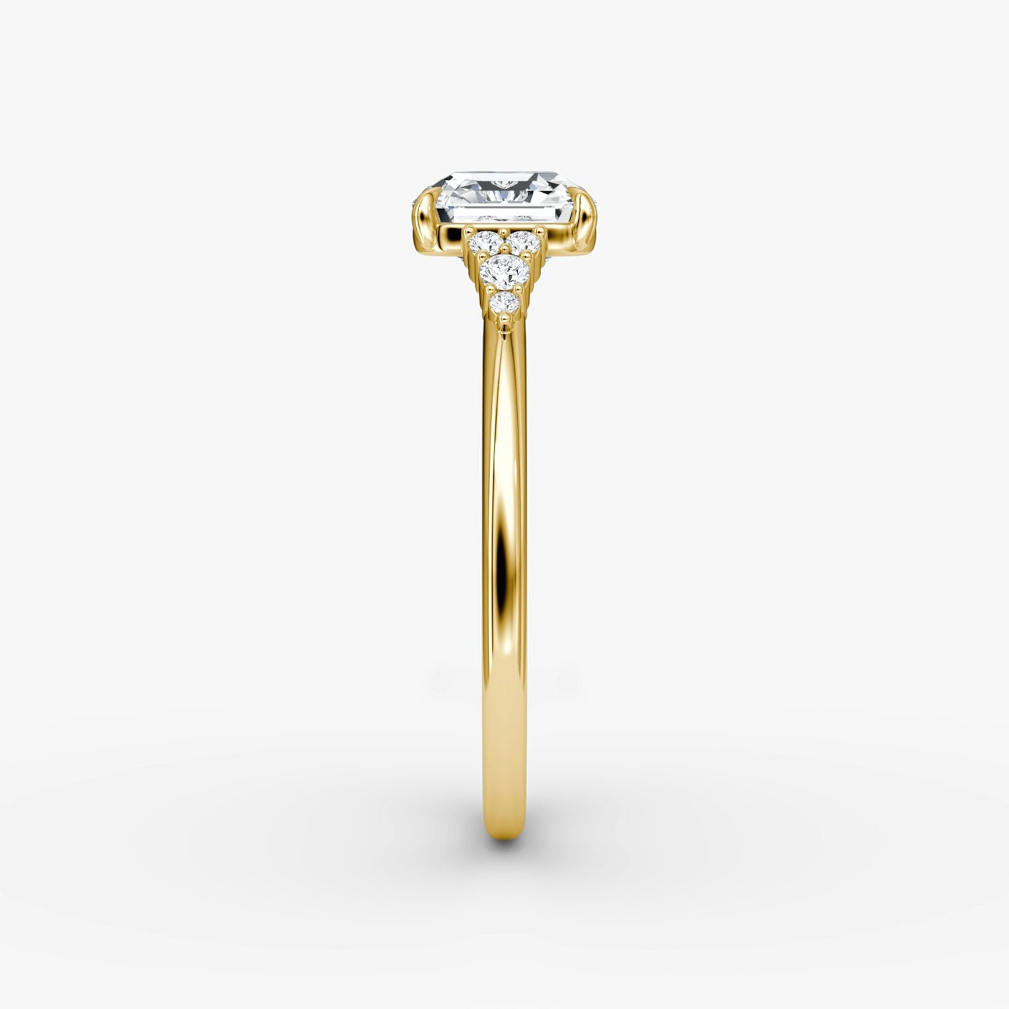 The Side Cluster Cathedral Asscher Engagement Ring
