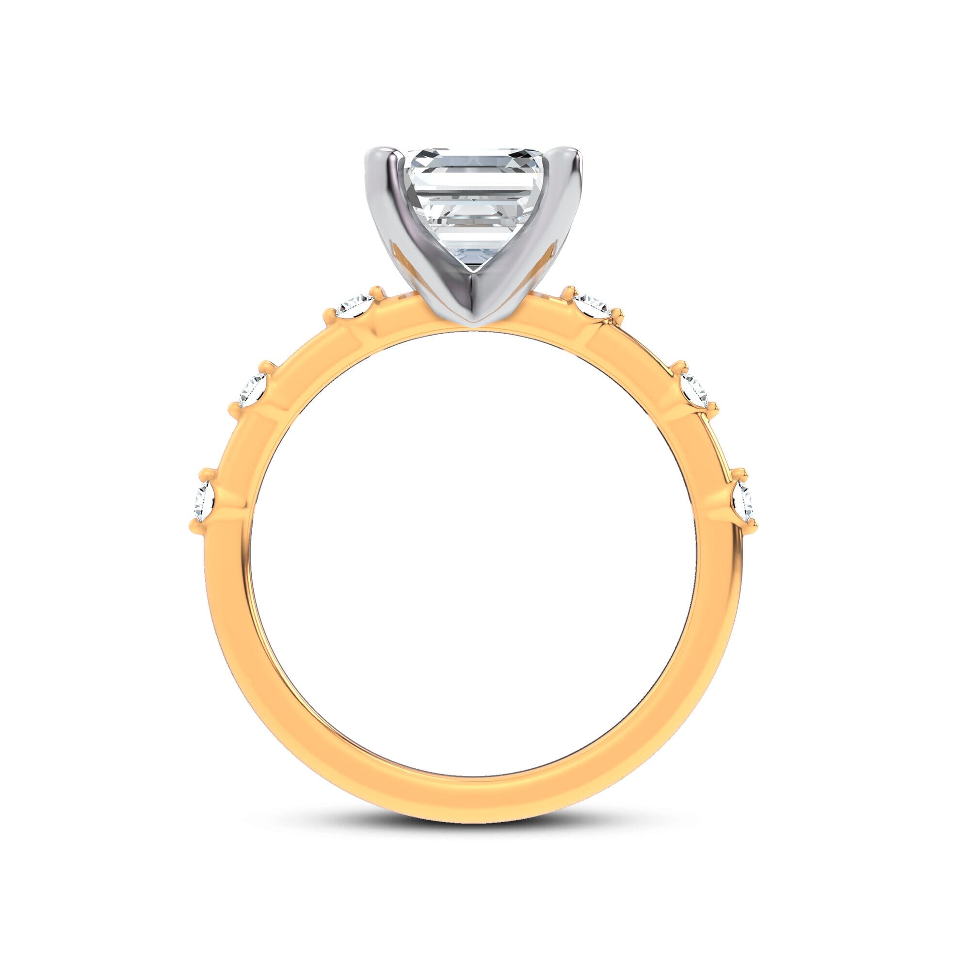 Starlight Spaced Diamond Engagement Asscher Ring