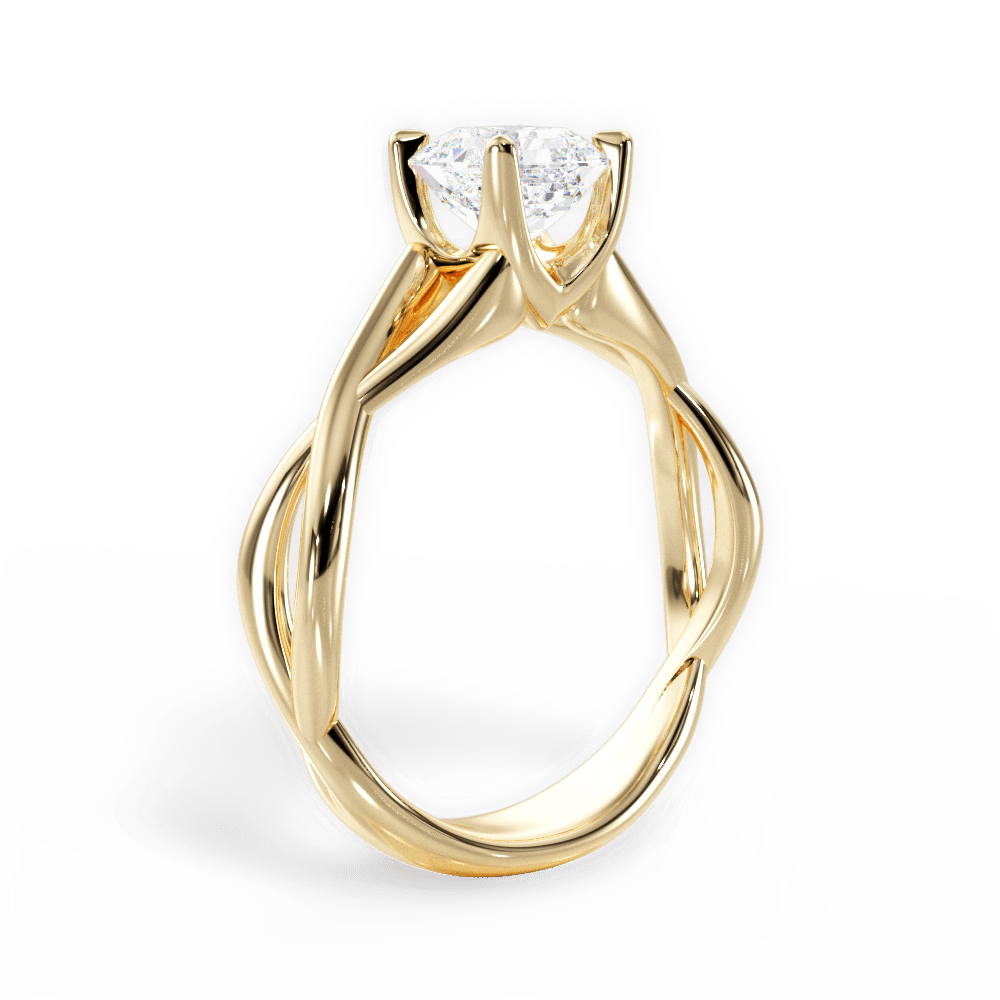 Asscher Cut Open-Twist Solitaire Engagement Ring