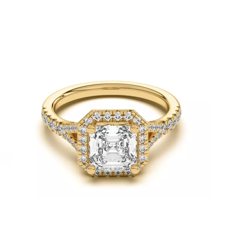 Timeless Halo Asscher Engagement Ring