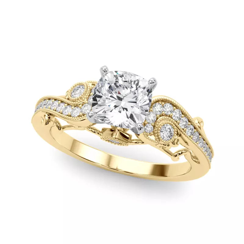 Vintage Inspired Cushion Engagement Ring