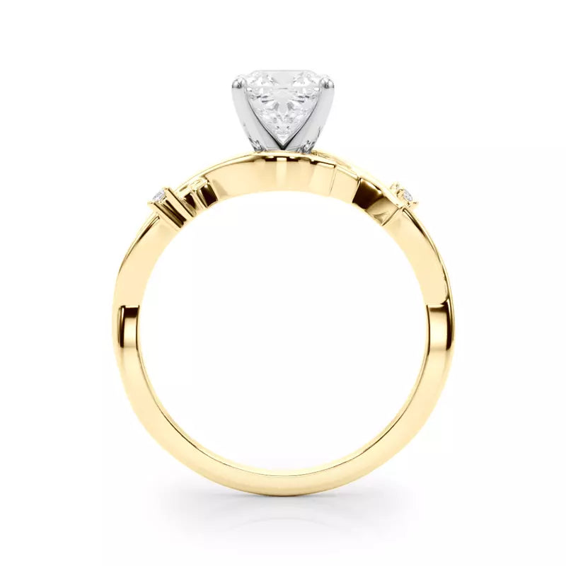 Nature Inspired Cushion Engagement Ring