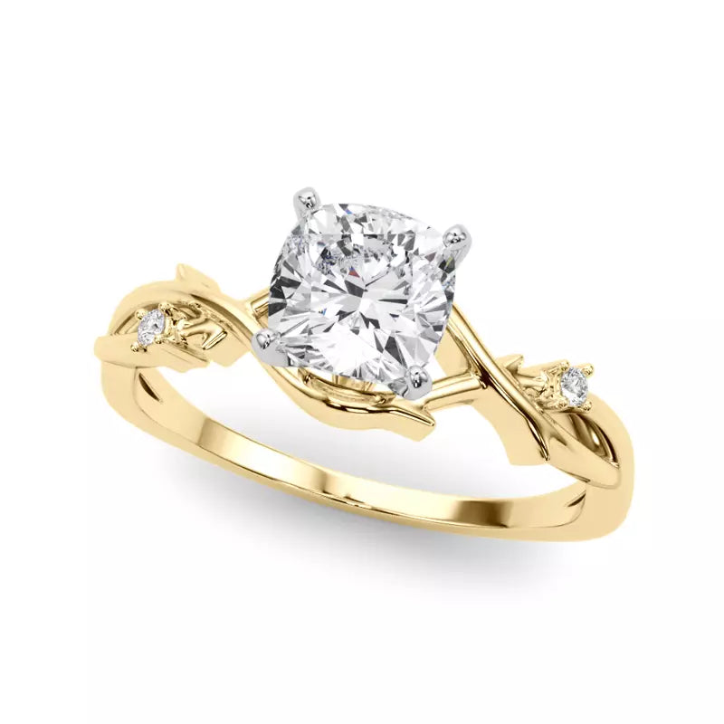Nature Inspired Cushion Engagement Ring