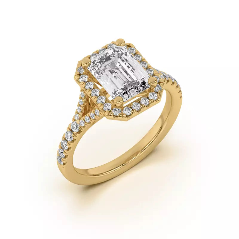 Timeless Halo Emerald Engagement Ring