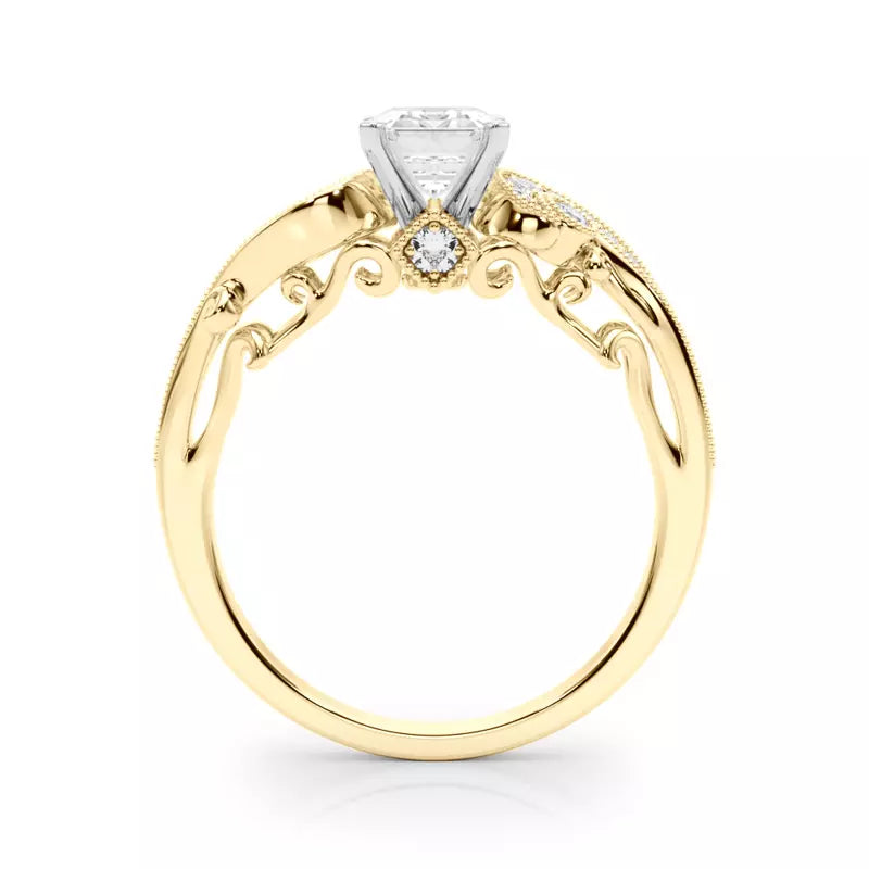 Vintage Inspired Emerald Engagement Ring